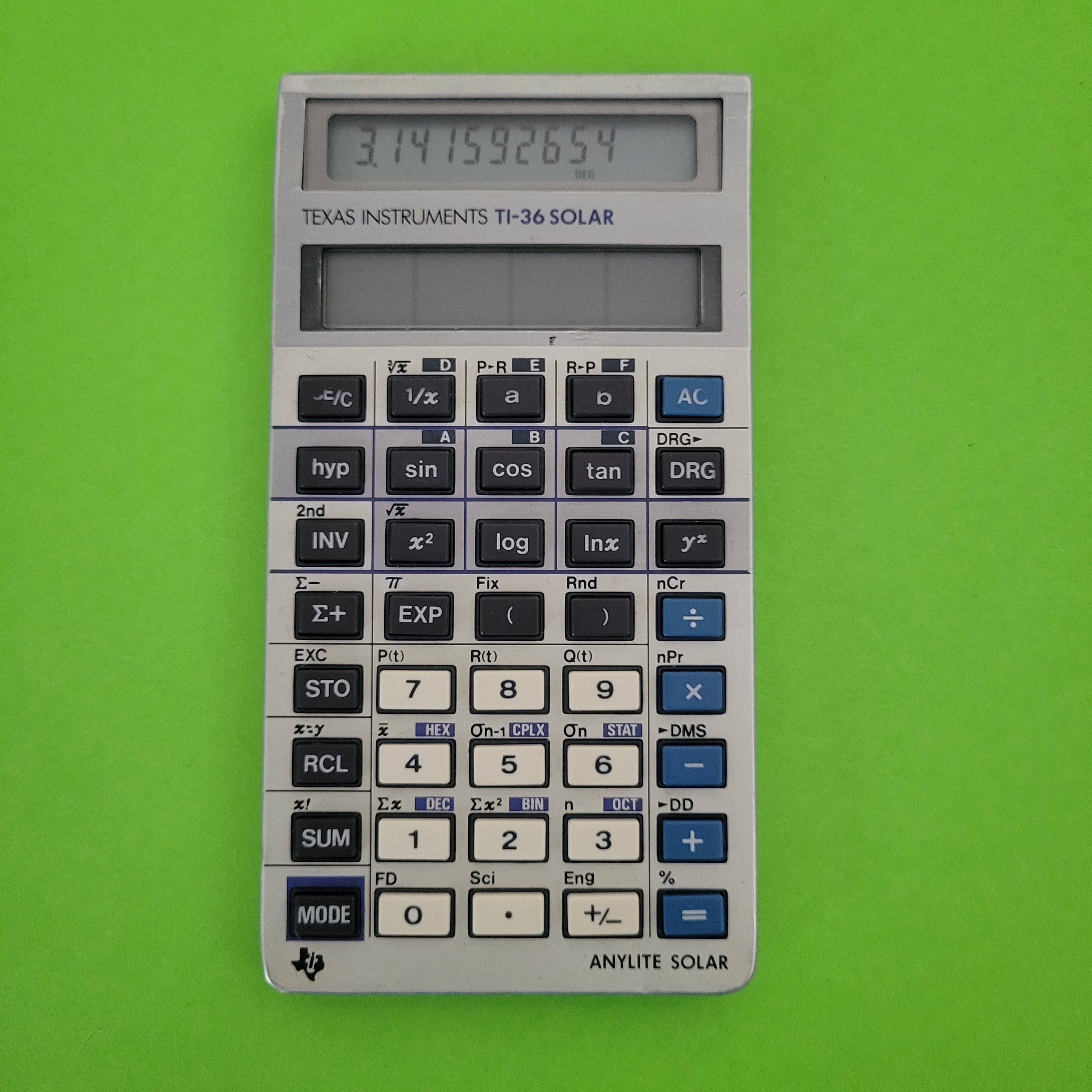 an image of a texas instruments ti-36 solar scientific/engineering calculator